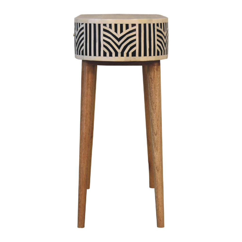 Edessa Solid Mango Wood Console Table – Oak-Ish Finish, Bone Inlay Drawer