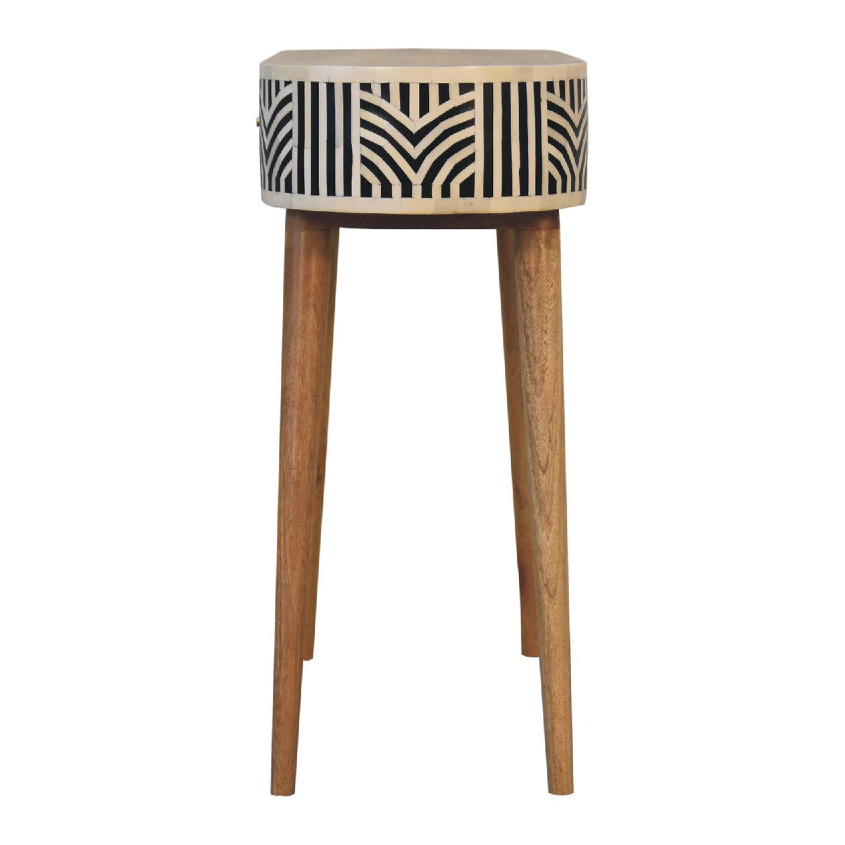 Edessa Solid Mango Wood Console Table – Oak-Ish Finish, Bone Inlay Drawer