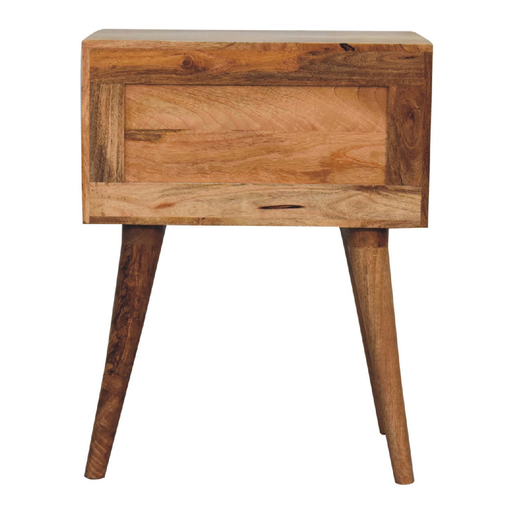 Edessa Bone Inlay Solid Mango Wood Nightstand – Oak-Ish Finish