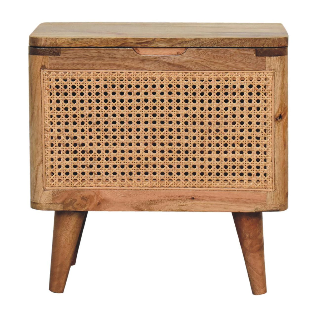 Larissa Lid-Up Storage Solid Mango Wood Stool – Oak-Ish Finish