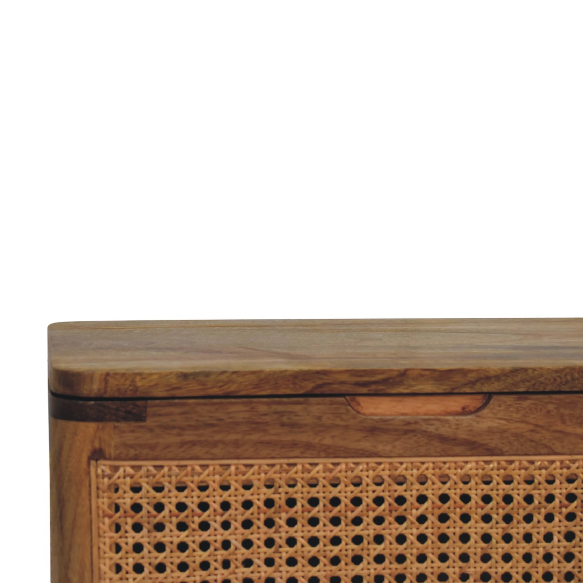 Larissa Lid-Up Storage Solid Mango Wood Stool – Oak-Ish Finish