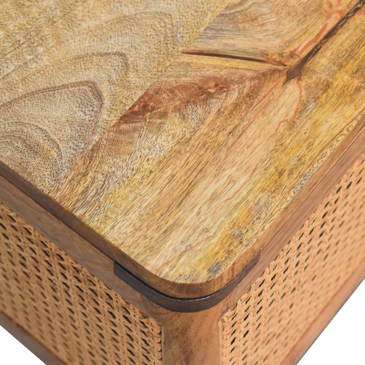 Larissa Lid-Up Storage Solid Mango Wood Stool – Oak-Ish Finish