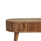 Stripe Solid Mango Wood Coffee Table – Oak-Ish Finish