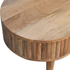 Stripe Solid Mango Wood Coffee Table – Oak-Ish Finish