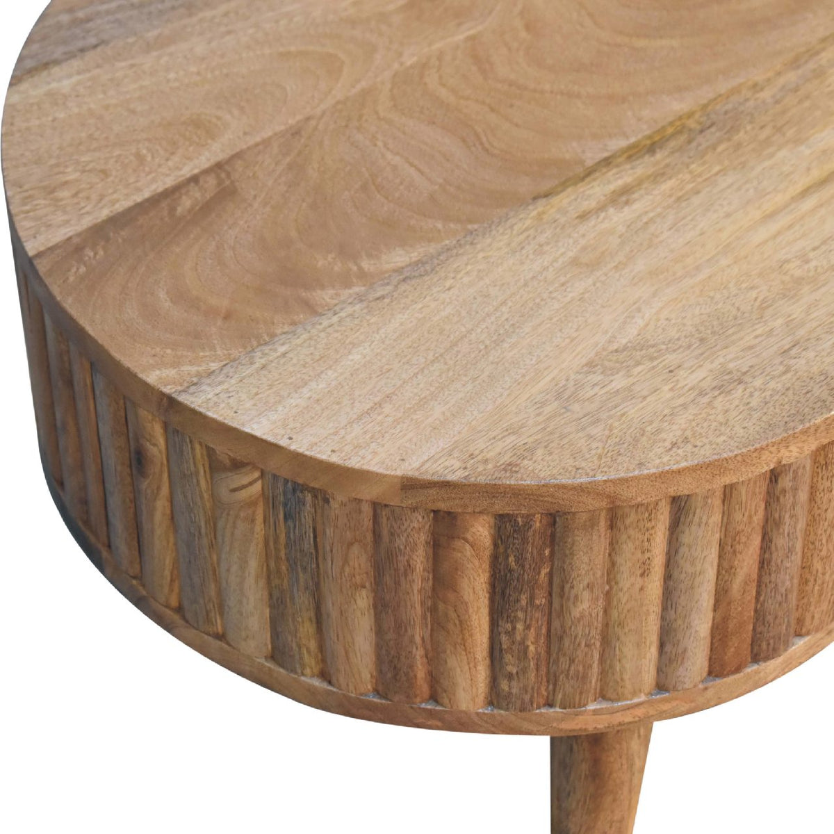 Stripe Solid Mango Wood Coffee Table – Oak-Ish Finish