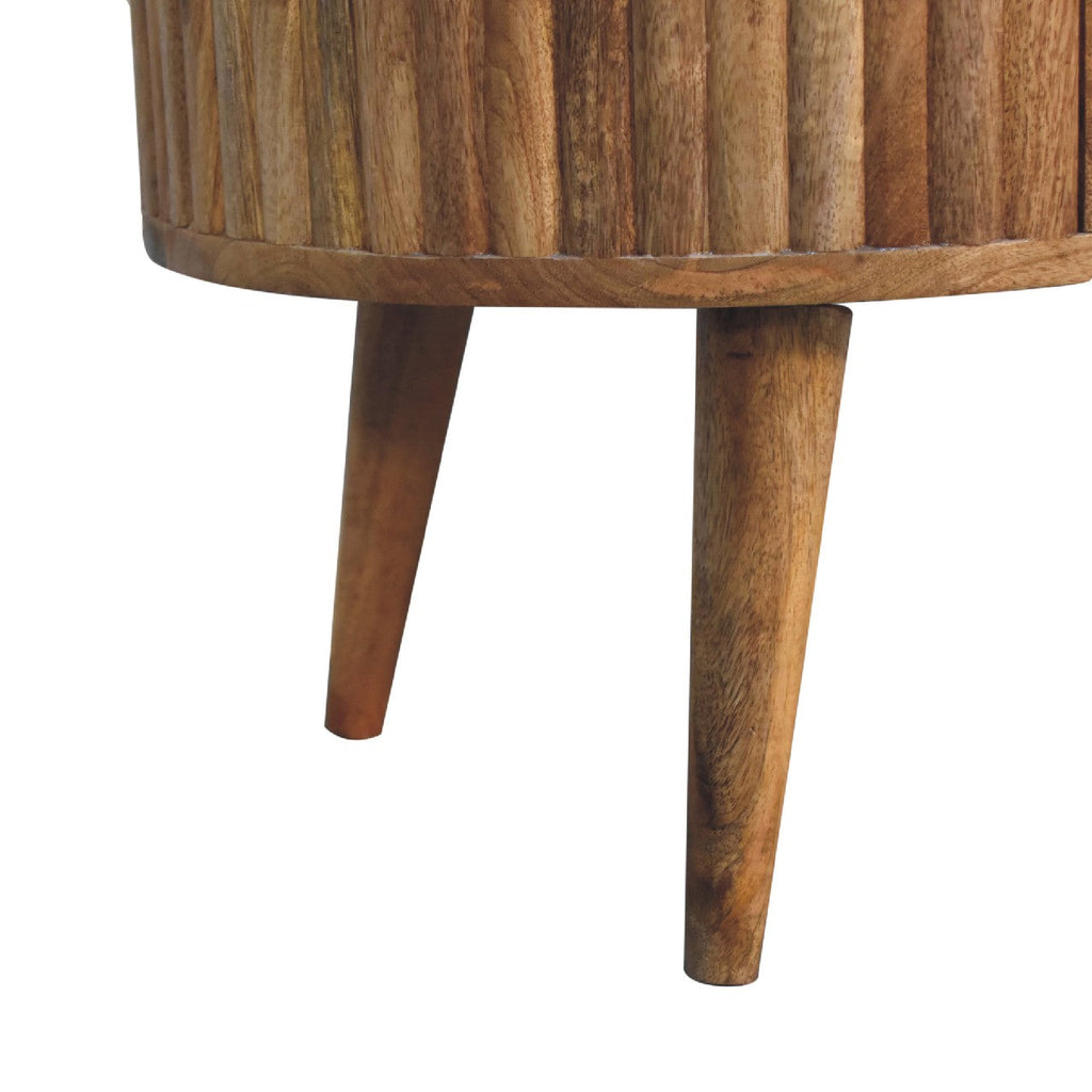Stripe Solid Mango Wood Coffee Table – Oak-Ish Finish