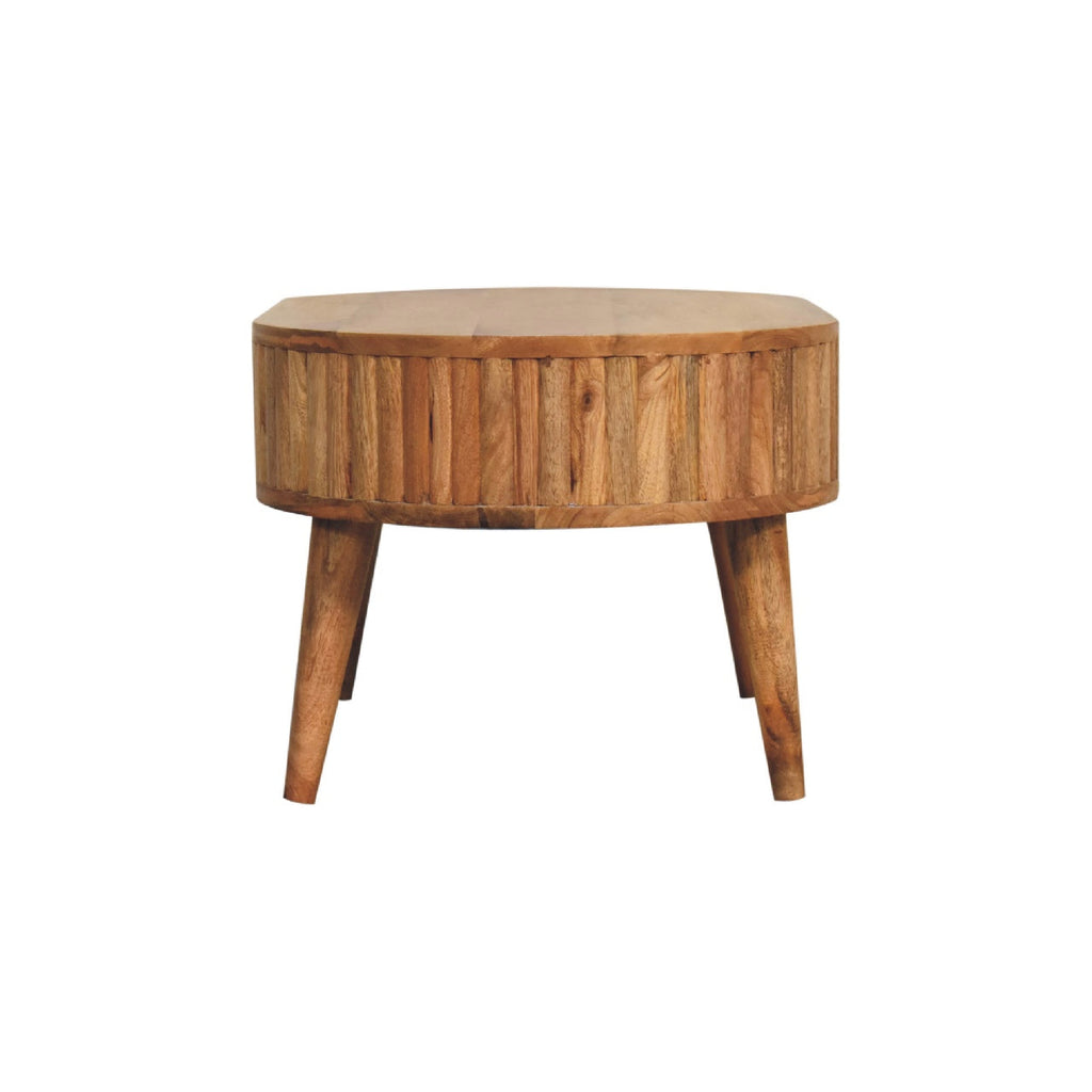 Stripe Solid Mango Wood Coffee Table – Oak-Ish Finish