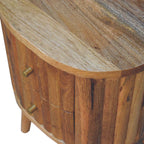 Stripe Solid Mango Wood Nightstand – Oak-Ish Finish