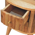 Stripe Solid Mango Wood Nightstand – Oak-Ish Finish