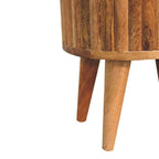 Stripe Solid Mango Wood Nightstand – Oak-Ish Finish