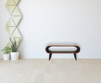 Amaya Nordic Solid Mango Wood Coffee Table – Chestnut Finish, Rounded Open Design