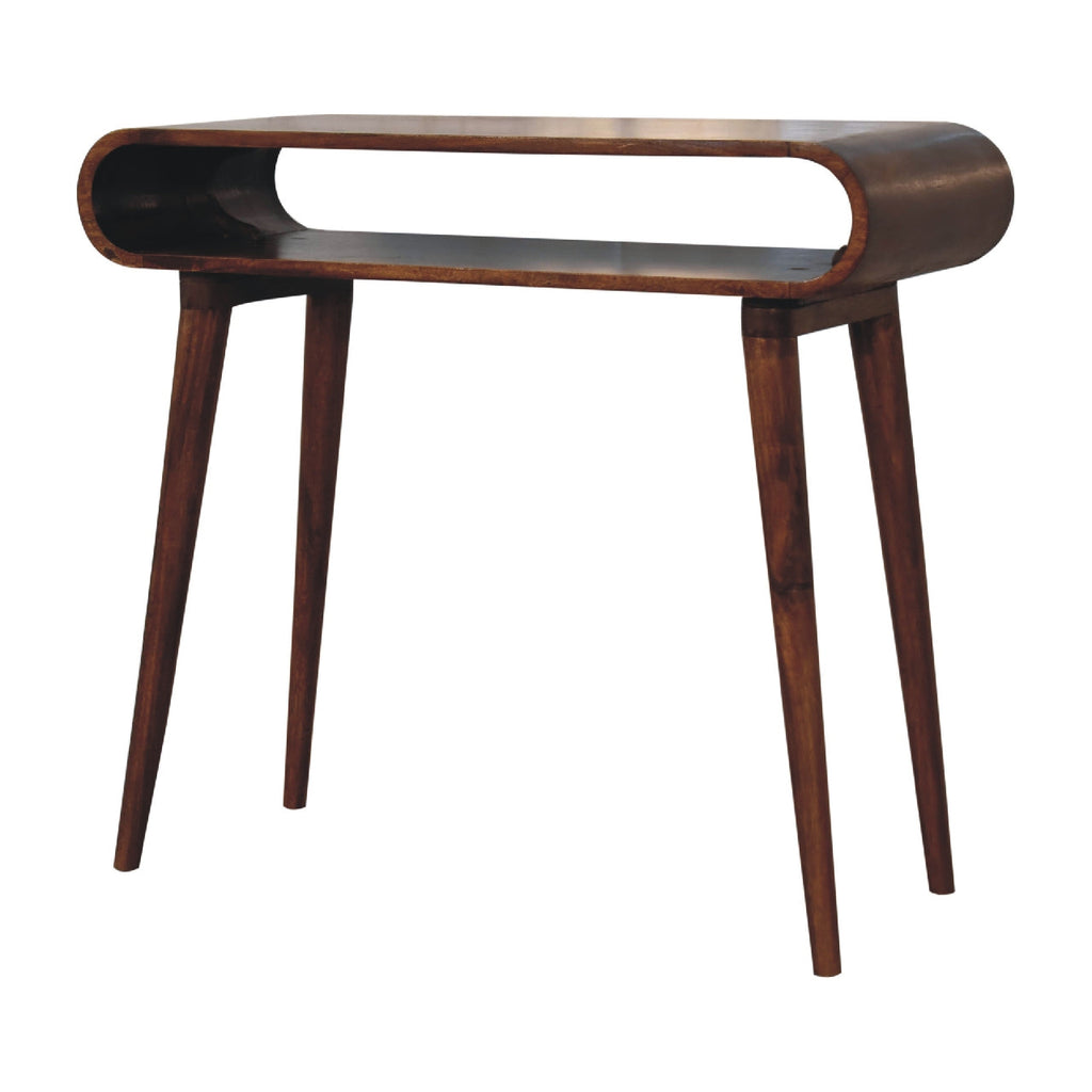 Amaya Nordic Style Solid Mango Wood Console Table – Chestnut Finish