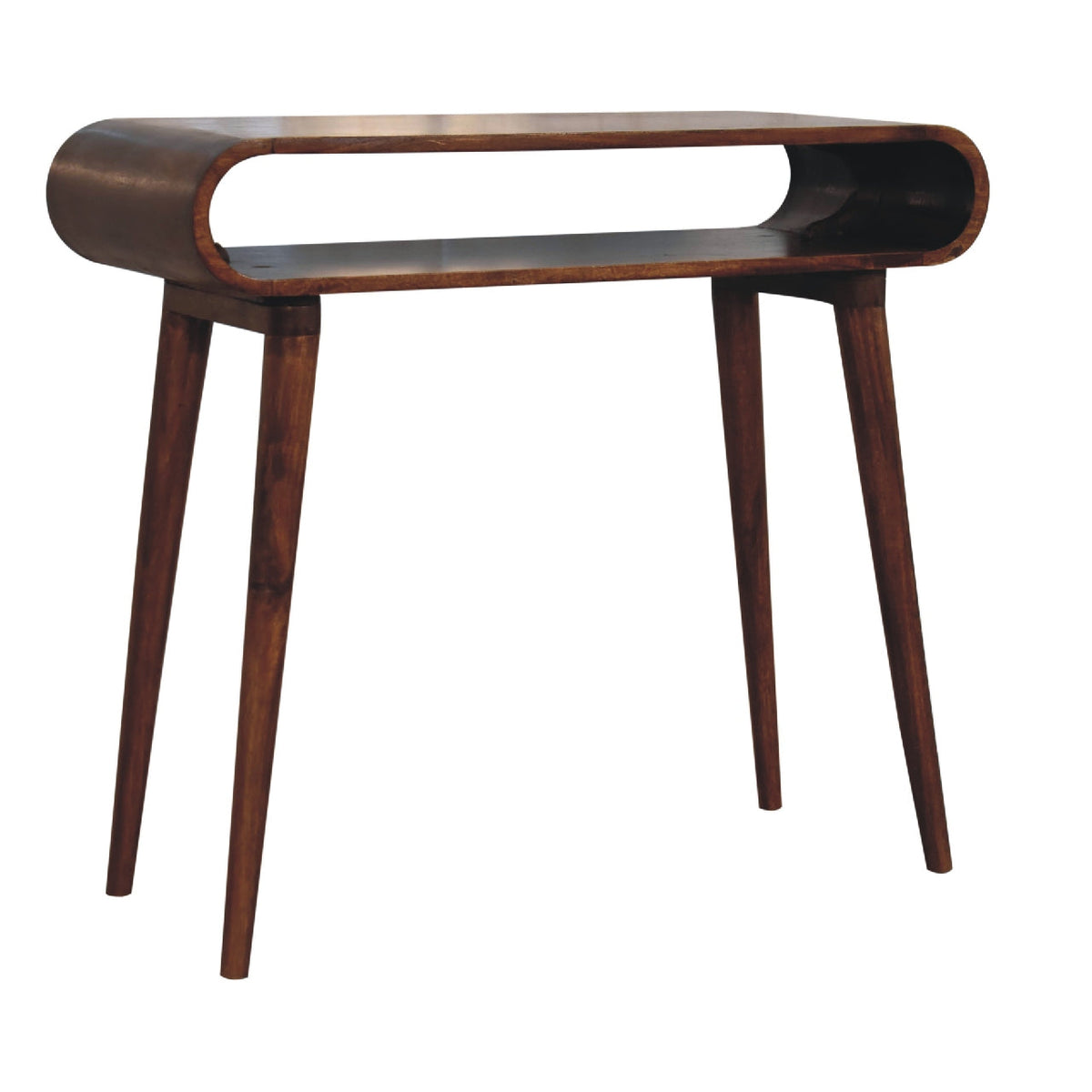 Amaya Nordic Style Solid Mango Wood Console Table – Chestnut Finish