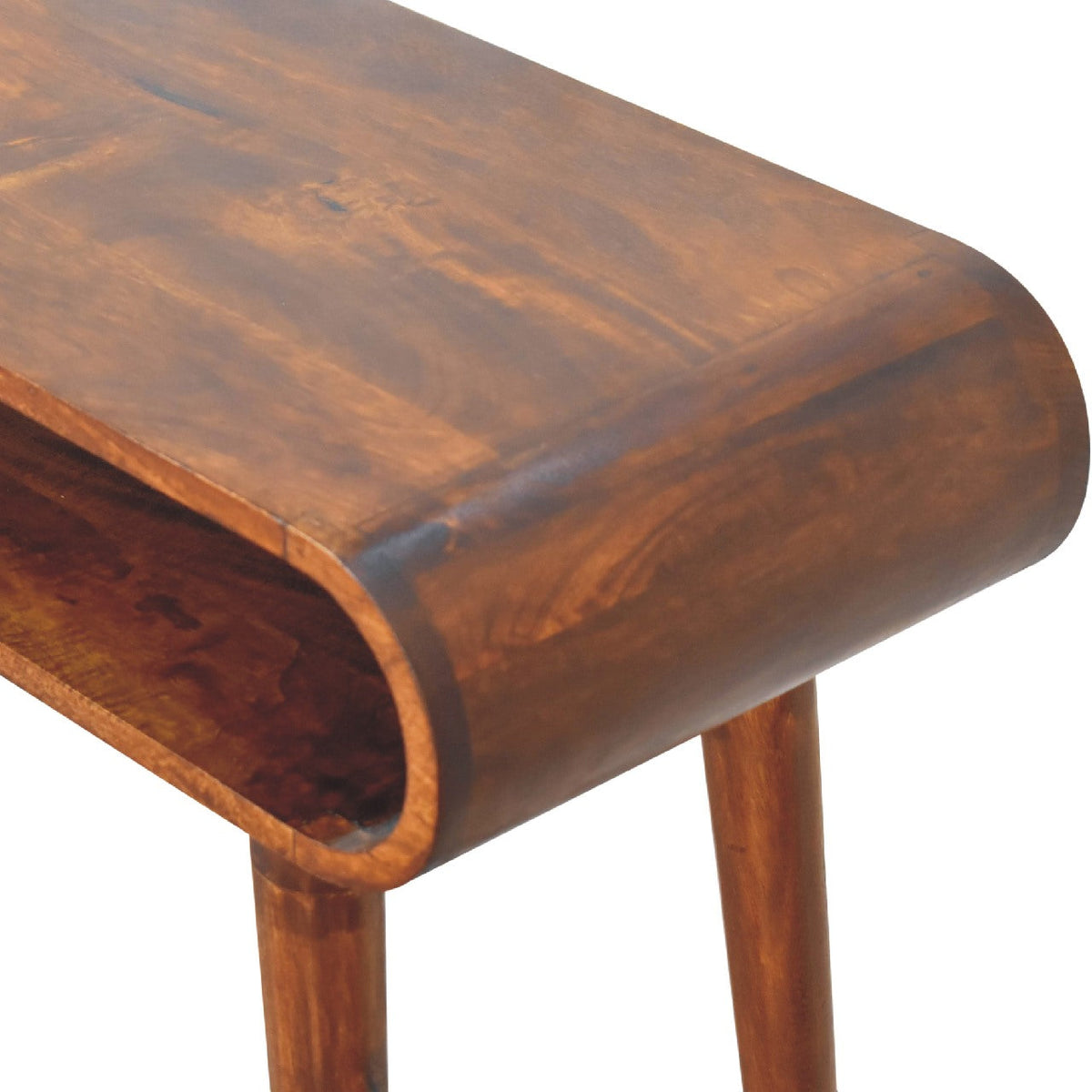 Amaya Nordic Style Solid Mango Wood Console Table – Chestnut Finish