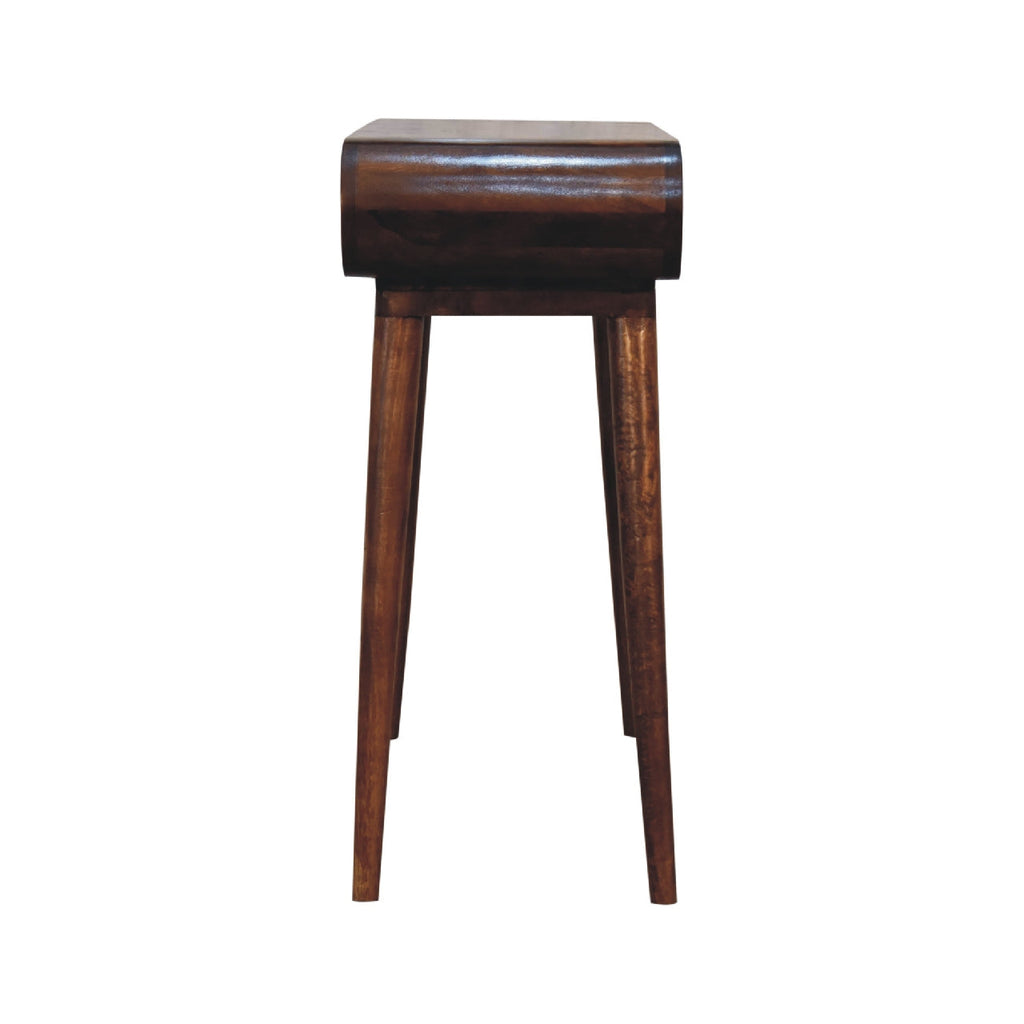 Amaya Nordic Style Solid Mango Wood Console Table – Chestnut Finish