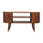 Cortez Solid Mango Wood Media Unit – Chestnut Finish