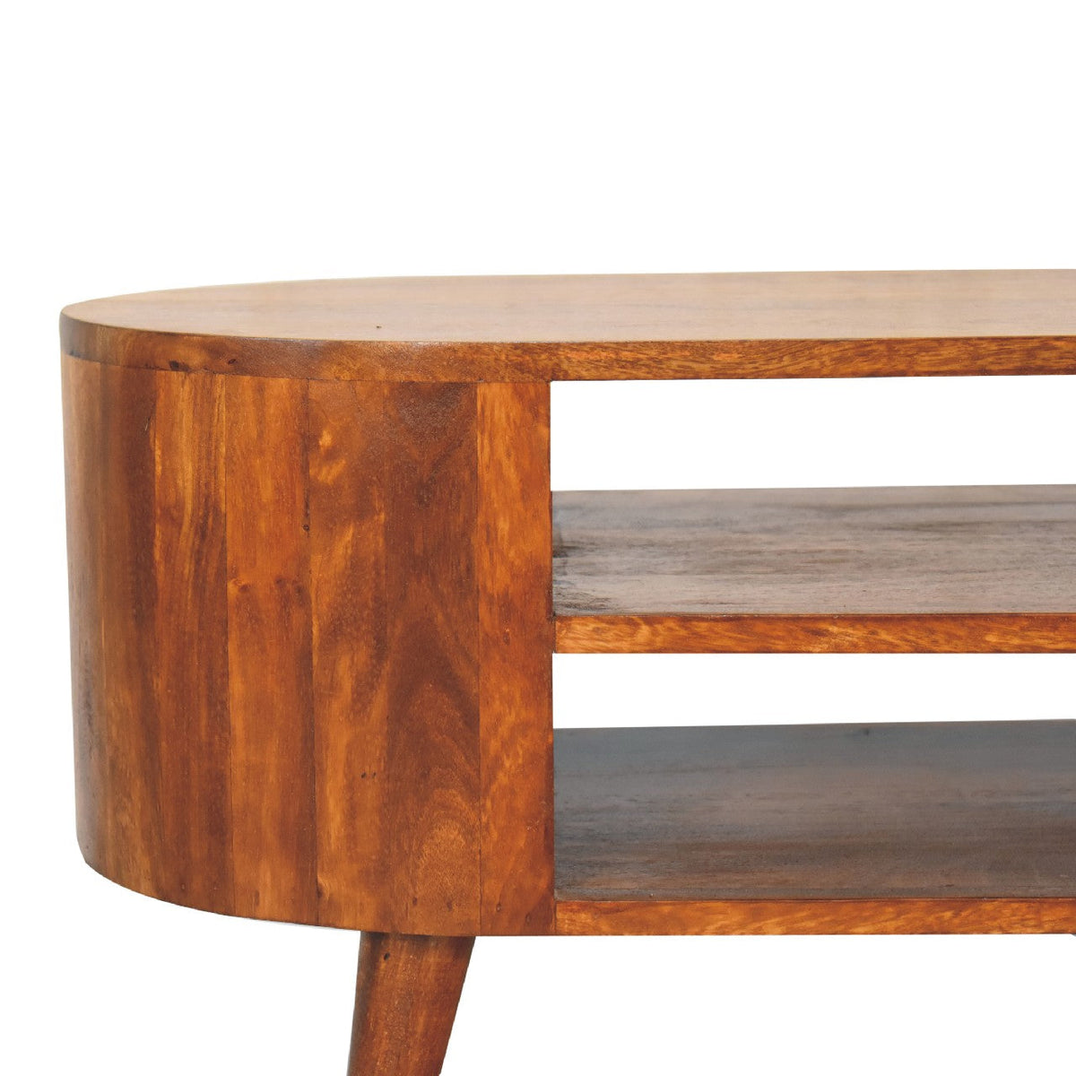 Cortez Solid Mango Wood Media Unit – Chestnut Finish