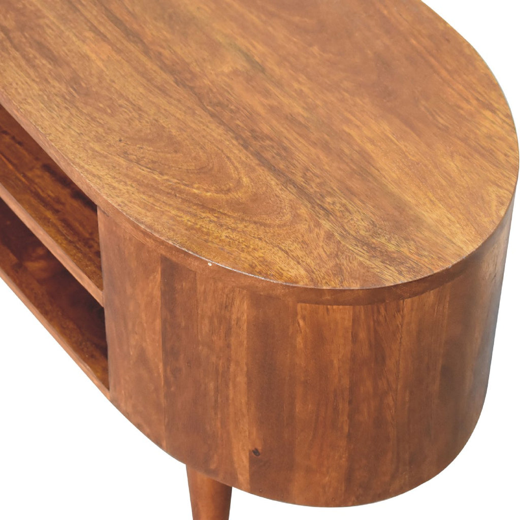 Cortez Solid Mango Wood Media Unit – Chestnut Finish
