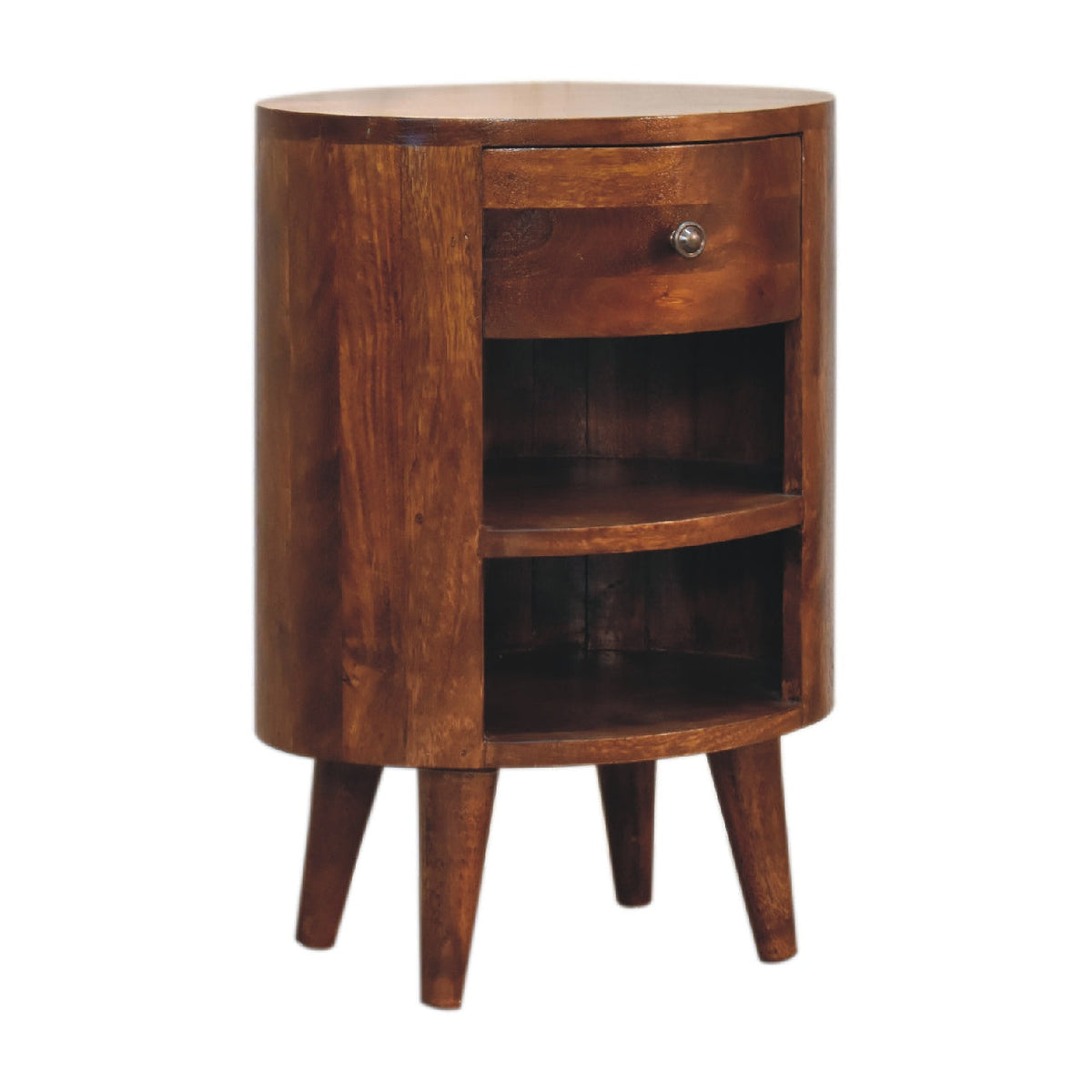 Cortez Solid Mango Wood Nightstand – Chestnut Finish