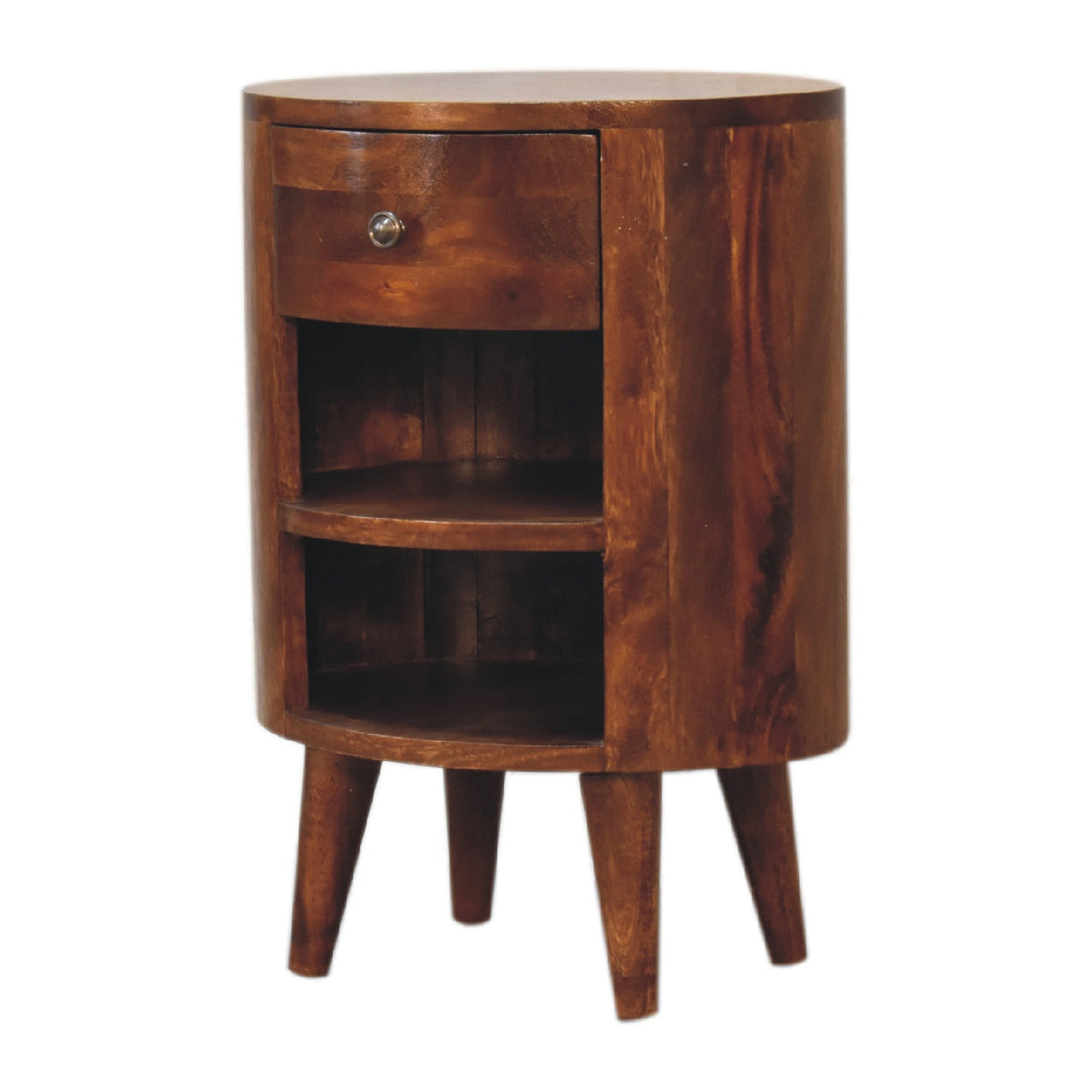 Cortez Solid Mango Wood Nightstand – Chestnut Finish