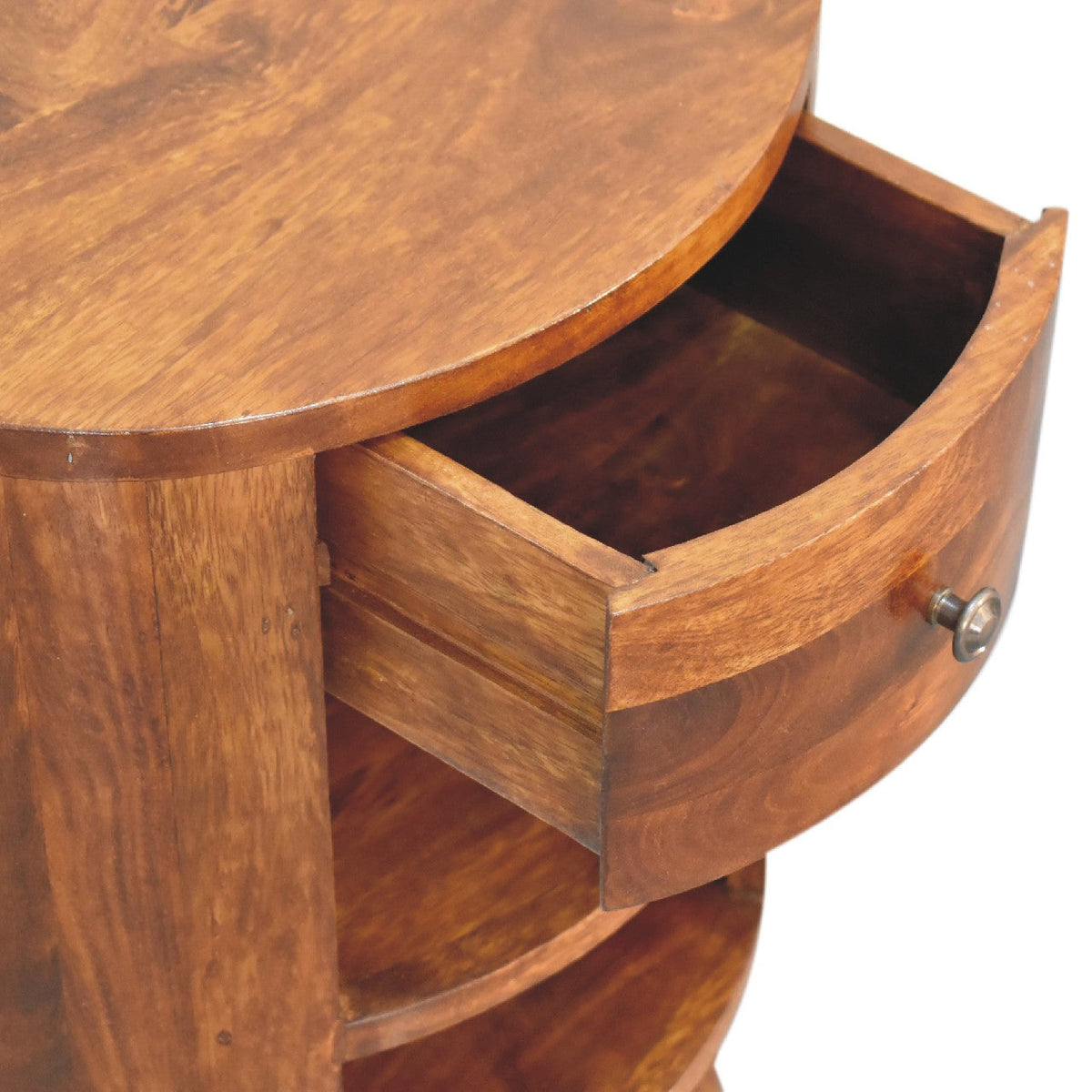 Cortez Solid Mango Wood Nightstand – Chestnut Finish