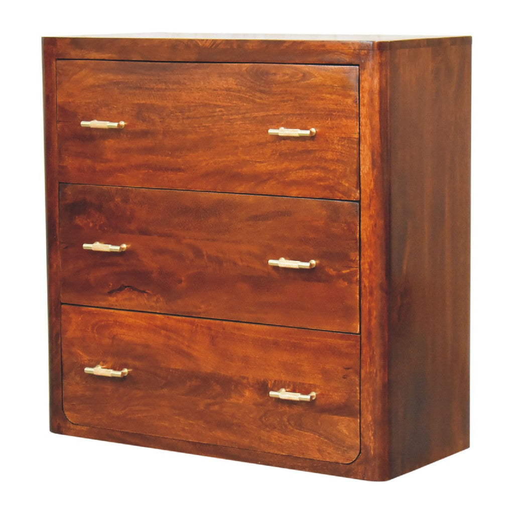 Luca Solid Mango Wood Chest of Drawers – Chestnut Finish