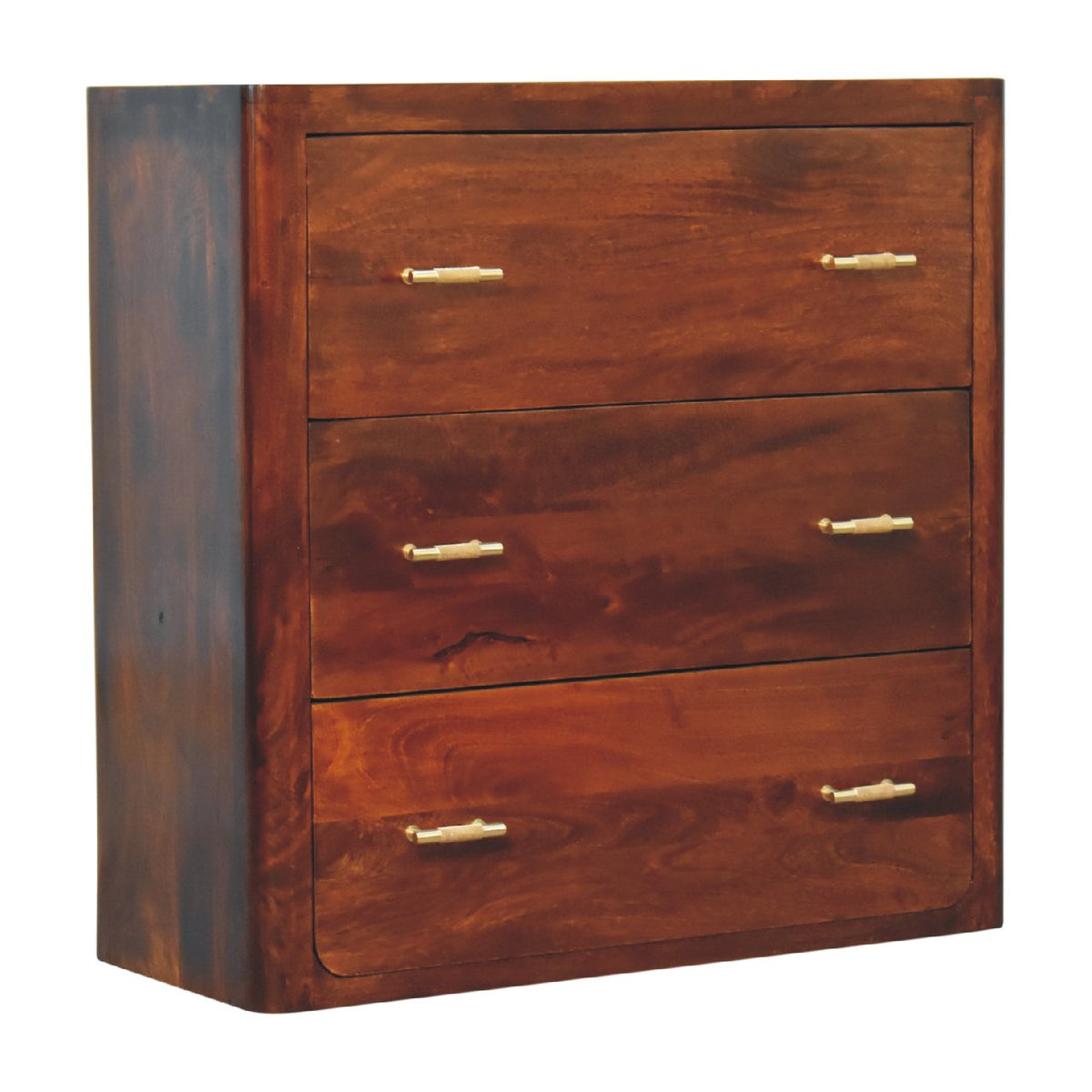 Luca Solid Mango Wood Chest of Drawers – Chestnut Finish