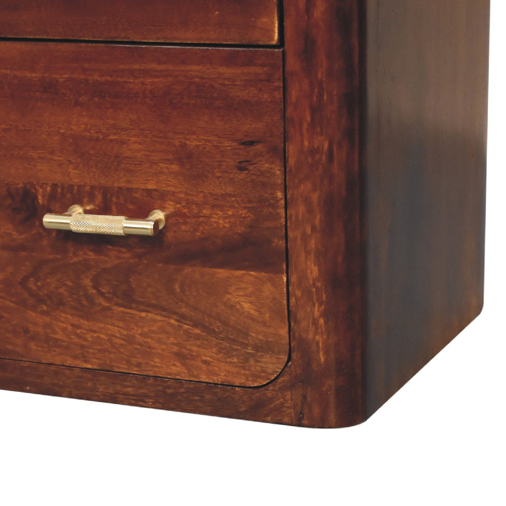 Luca Solid Mango Wood Chest of Drawers – Chestnut Finish