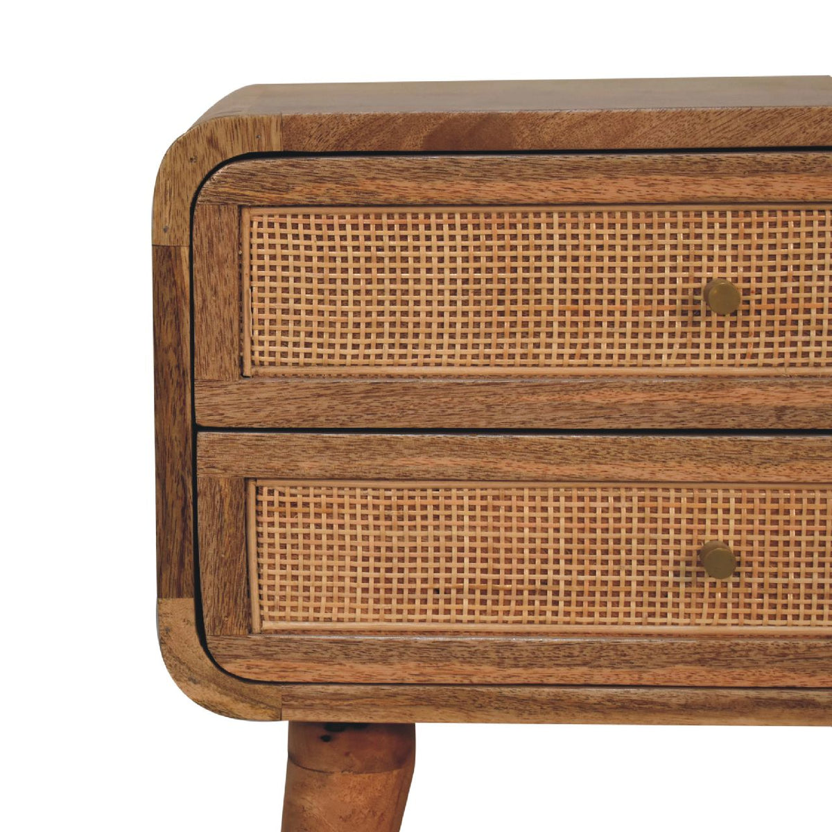 Close-Knit 2-Drawer Solid Mango Wood Nightstand – Oak-Ish Finish