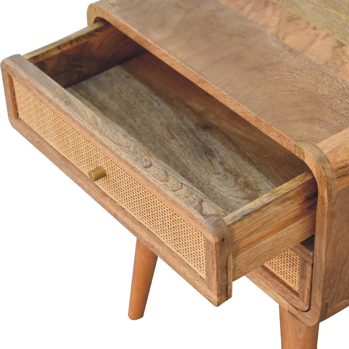 Close-Knit 2-Drawer Solid Mango Wood Nightstand – Oak-Ish Finish