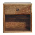 Floating Mini Classic Solid Mango Wood Nightstand – Oak-Ish Finish