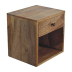 Floating Mini Classic Solid Mango Wood Nightstand – Oak-Ish Finish