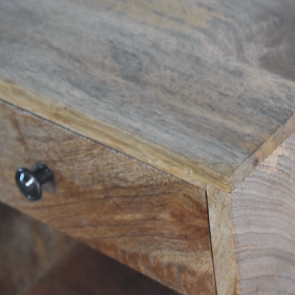 Floating Mini Classic Solid Mango Wood Nightstand – Oak-Ish Finish