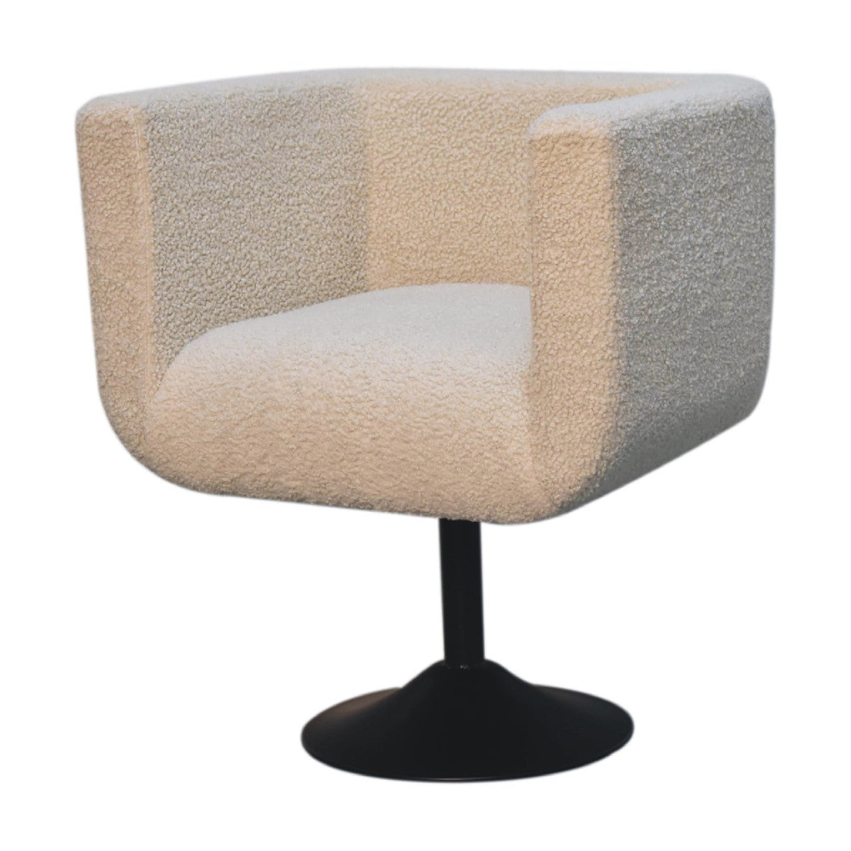 Cream Bouclé Swivel Chair