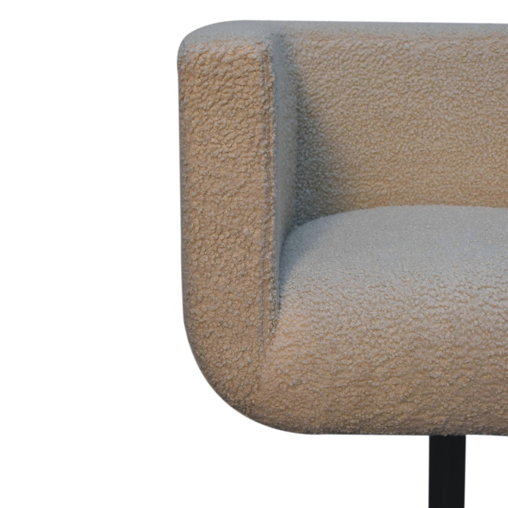 Cream Bouclé Swivel Chair