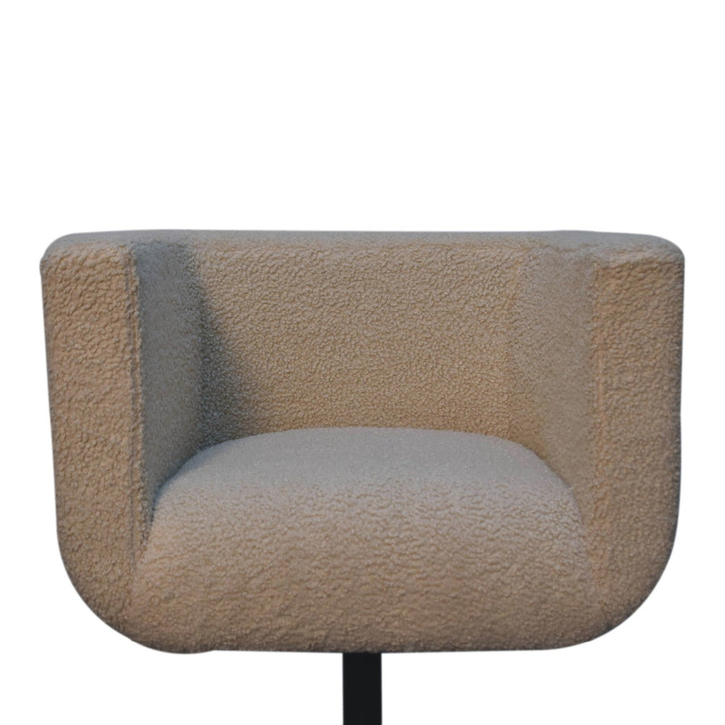 Cream Bouclé Swivel Chair