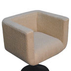Cream Bouclé Swivel Chair