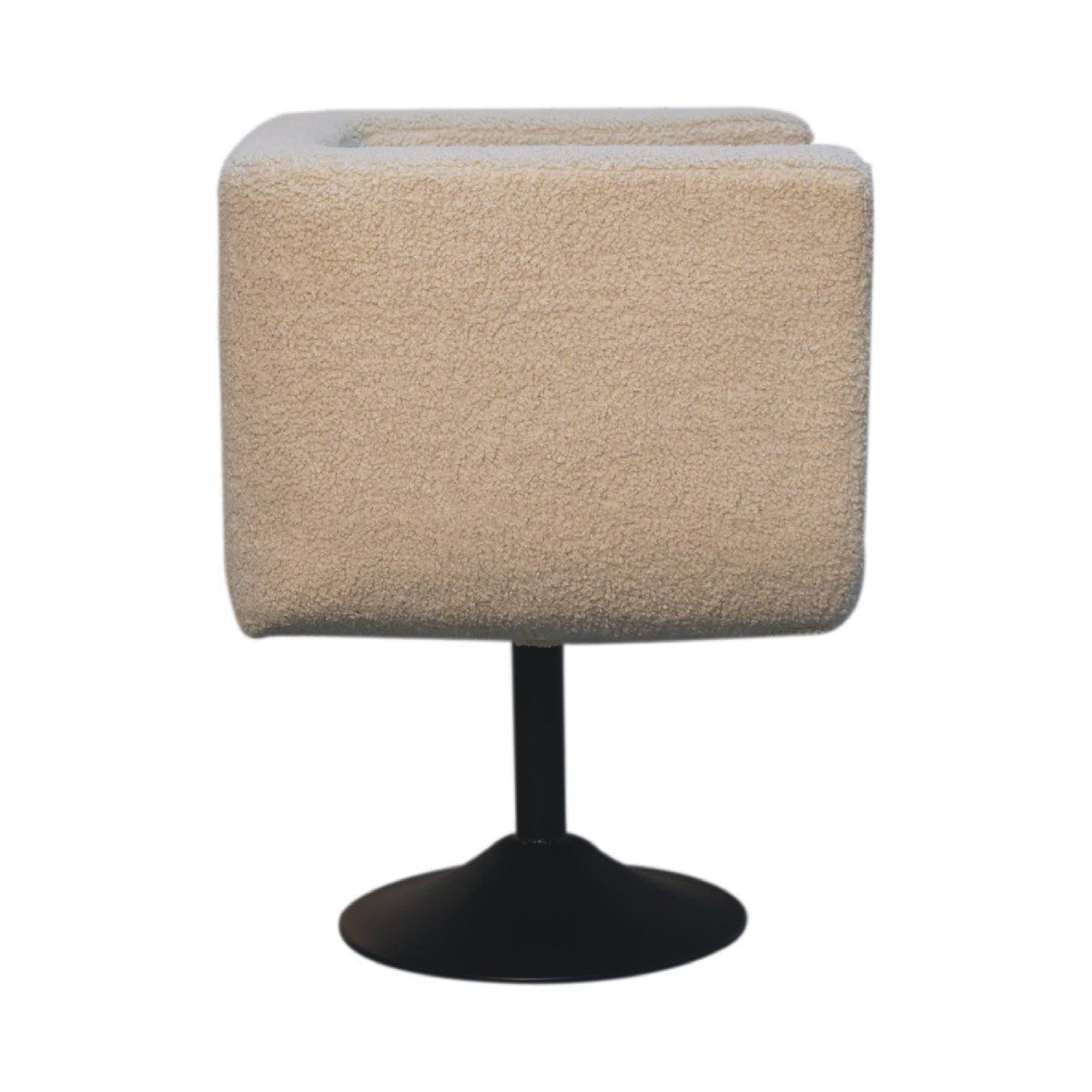 Cream Bouclé Swivel Chair