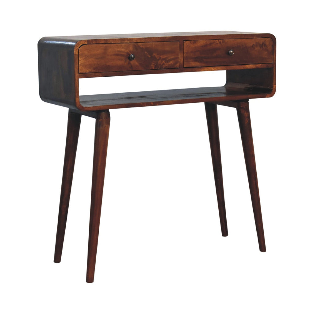 Sonata Solid Mango Wood Console Table – Chestnut Finish