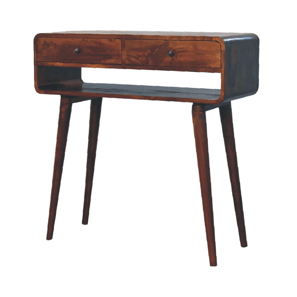 Sonata Solid Mango Wood Console Table – Chestnut Finish