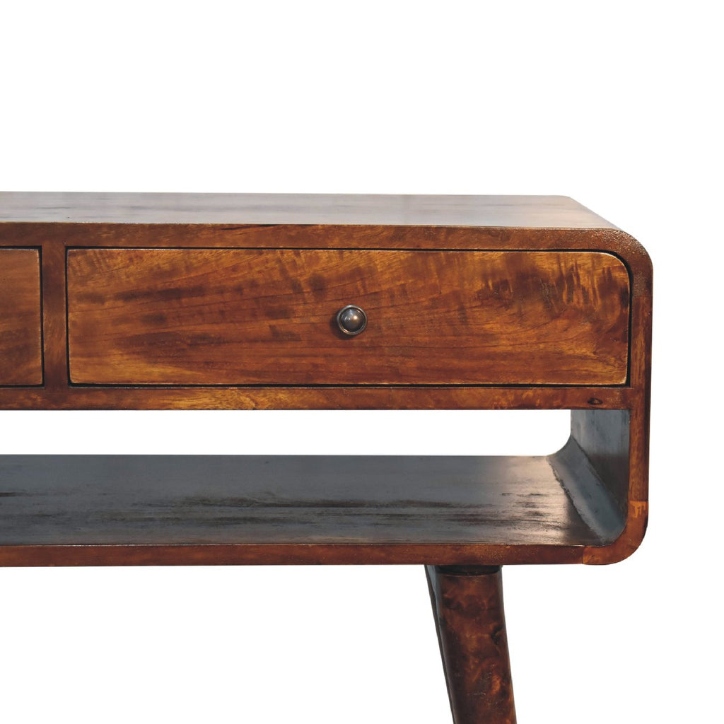 Sonata Solid Mango Wood Console Table – Chestnut Finish