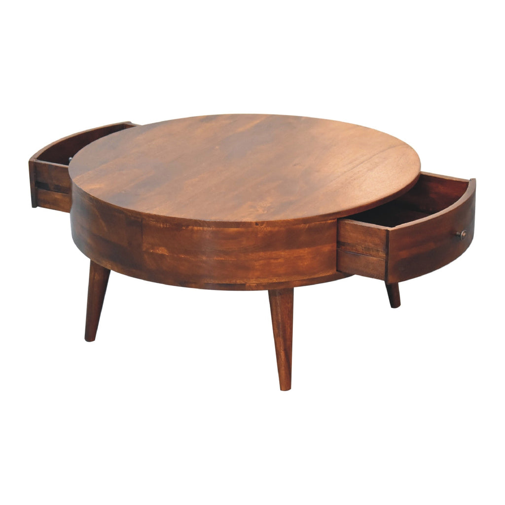 Odyssey Solid Mango Wood Coffee Table – Chestnut Finish