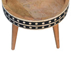 Mini Pattern Nordic Solid Mango Wood End Table – Oak-Ish Finish
