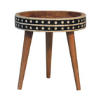 Mini Pattern Nordic Solid Mango Wood End Table – Oak-Ish Finish
