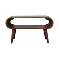 Open Solid Mango Wood Coffee Table – Chestnut Finish