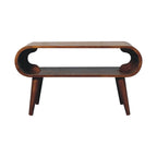 Open Solid Mango Wood Coffee Table – Chestnut Finish