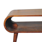 Open Solid Mango Wood Coffee Table – Chestnut Finish