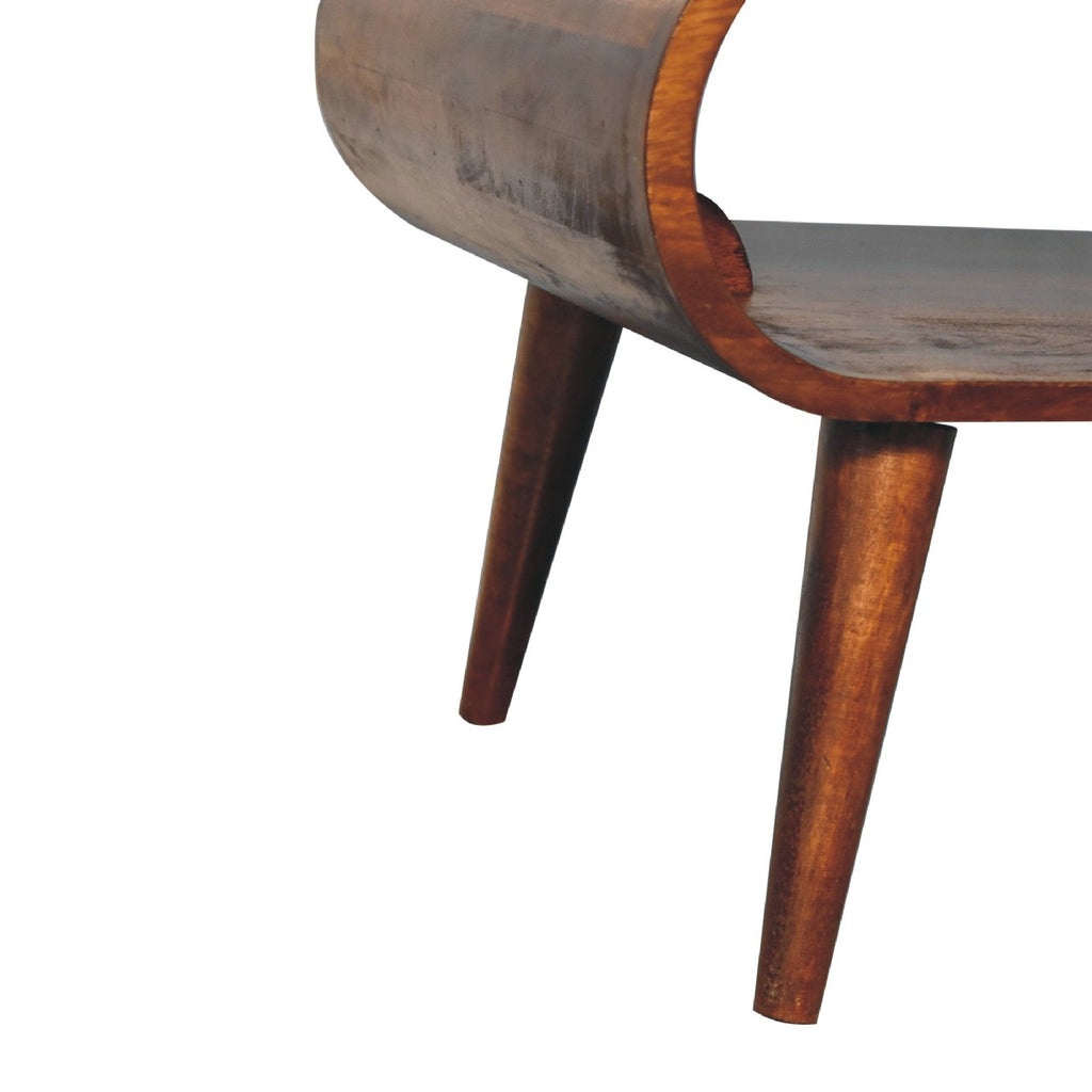 Open Solid Mango Wood Coffee Table – Chestnut Finish