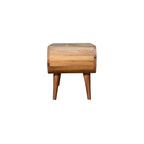 Amaya Solid Mango Wood Coffee Table – Oak-Ish Finish, Open Oval Nordic Design