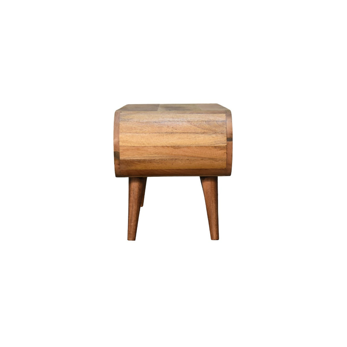 Amaya Solid Mango Wood Coffee Table – Oak-Ish Finish, Open Oval Nordic Design